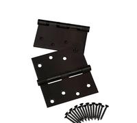 SOTECH 4 pièces Paumelles de porte 101 x 101 x 2,0 mm Paumelle à visser en acier inox SS304 noir sur roulement à billes avec vis Capacité de charge 60 kg
