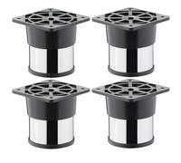 SOTECH 4 pièces Pieds de Meuble Alfa II 60 mm (+ 10 mm) Ø 50 mm Chrome Poli Pieds de Socle réglables en Hauteur en Acier