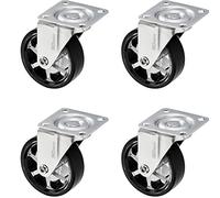SOTECH 4 pièces Roues pivotantes design SHIFT Ø 75 mm noires, charge max. 140 kg (35 kg par roulette de meuble) Hauteur 97 mm