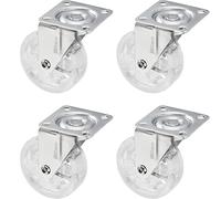 SOTECH 4 pièces Roulettes pivotantes design SHIFT Ø 75 mm transparentes, charge max. 140 kg (35 kg par roulette) Hauteur 97 mm