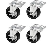 SOTECH 4 pièces Roulettes pivotantes design SHIFT Roulettes Ø 50 mm noires, charge max. 140 kg (35 kg par roulette) Hauteur 64 mm