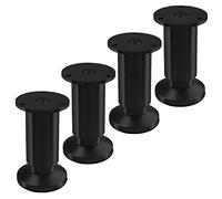 SOTECH 4 pieds de meuble TERRA hauteur 100 mm noir anodisé Pieds d'armoire réglables en hauteur jusqu'à 15 mm, charge 250 kg/par pied