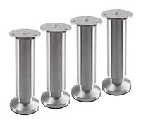 SOTECH 4 pieds de meuble TERRA hauteur 150 mm alu brossé Pieds de lit réglables en hauteur jusqu'à max. 15 mm, charge jusqu'à 250 kg/par pied