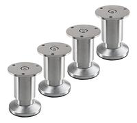SOTECH 4 pieds de meuble TERRA hauteur 80 mm alu brossé Pieds d'armoire réglables en hauteur jusqu'à 15 mm maxi, charge 250 kg/par pied