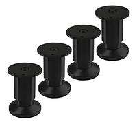 SOTECH 4 pieds de meuble TERRA hauteur 80 mm noir anodisé Pieds de canapé réglables en hauteur jusqu'à max. 15 mm, charge jusqu'à 250 kg/par pied