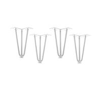 SOTECH 4 pieds en épingle à cheveux blancs 200 mm 3 entretoises Hairpin Legs Pieds de meubles pour canapés et armoires