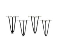 SOTECH 4 pieds en épingle à cheveux look industriel acier brut laqué transparent 200 mm 3 entretoises Hairpin Legs Pieds de meubles pour canapés