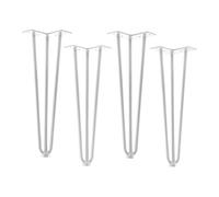 SOTECH 4 pieds épingle à cheveux blancs 406 mm 3 entretoises Hairpin Legs Pieds de meubles pour tables basses et bancs