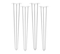 SOTECH 4 pieds épingle à cheveux blancs 710 mm 3 entretoises Hairpin Legs Pieds de table pour tables de salle à manger et tabourets de bar