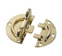 SOTECH 4 verrous tournants Ø 61 mm, acier laitonné, verrouillage rotatif, ferrure de table Verrous de meubles à visser