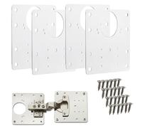 SOTECH 4 x Paumelles de réparation en acier inoxydable 90 x 90 x 0,53 mm, kit de réparation pour paumelles à boîtier de Ø35 mm, charnière d'armoire à boîtier
