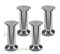 SOTECH 4 x Pied de Meuble Ajustable Chromé astiqué Capacité de Levage 250 kg Hauteur 120 mm
