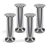 SOTECH 4 x Pied de Meuble Ajustable Chromé astiqué Capacité de Levage 250 kg Hauteur 150 mm