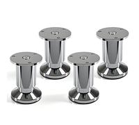 SOTECH 4 x Pied de Meuble Ajustable Chromé astiqué Capacité de Levage 250 kg Hauteur 80 mm