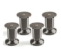 SOTECH 4 x Pied de Meuble Ajustable Finition en Acier INOX brossé Capacité de Levage 250 kg Hauteur 80 mm
