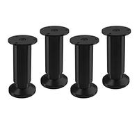 SOTECH 4 x Pieds de Meuble Alpha Pieds de Meuble réglables anodisés Noir, Chargeable jusqu'à 250 kg Hauteur : 120 mm