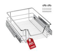 SOTECH 40 cm Tiroir télescopique avec SoftClose Coulisse à sortie totale avec guidage à billes Capacité de charge 20 kg Chrome poli