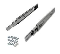 SOTECH 5 paires de Coulisse à sortie totale KV-35-H45-L250-S-MS 250 mm à retour automatique, charge admissible 35 kg, glissière télescopique avec jeu de vis