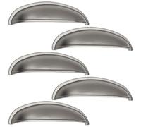 SOTECH 5 pièces Poignée coquille NICK aspect inox mat Distance de perçage 96 mm Poignée de porte Poignée de commode Poignées de