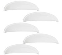 SOTECH 5 pièces Poignée coquille NICK blanc de sécurité Distance de perçage 96 mm Poignée de porte Poignées de commode de