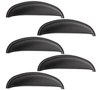 SOTECH 5 pièces Poignée coquille NICK Noir Distance de perçage 96 mm Poignée coquille Poignées de porte de