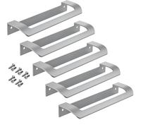 SOTECH 5 pièces Poignée de Meuble LYSE BA 160 mm Chrome Mat pour Armoires, Tiroirs et Portes Pliantes par Junker Design