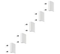 SOTECH 5 pièces Poignées de porte DELEA (82 x 52,5 x 20 mm, Entraxe 48 mm) blanc brillant Poignées de porte de terrasse en aluminium avec vis cachées