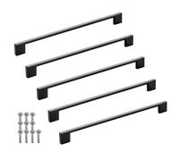 SOTECH 5 poignées de meuble BLACKLINE XII BA 256 mm noir mat aluminium (longueur 288 mm, largeur 9 mm, hauteur 28 mm) Poignées de porte d'armoire design