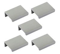 SOTECH 5 poignées de meubles Blankett Jane 50 mm Chromé mat BA 32 mm Poignées d'armoire à monter à l'intérieur de la façade, vis de fixation incluses