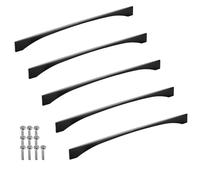 SOTECH 5 poignées de meubles en aluminium BLACKLINE XIV BA 320 mm noir mat (longueur 341 mm, largeur 4,4 mm, hauteur 26 mm) Poignée de cuisine design