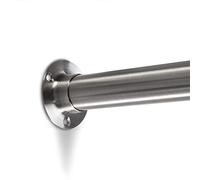 SOTECH 5 x Tige d'armoire en acier inoxydable 2000 mm RONDE Ø 25 mm avec 10 supports de tube d'armoire CIRCLE inoxydables/Tube d'armoire