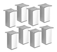 SOTECH 8 pcs. Pieds de Meubles QUEBEC II 150 mm 65 x 65 mm Chrome poli Pieds de socle en Aluminium