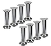 SOTECH 8 pieds de meuble TERRA hauteur 150 mm chrome poli Pieds d'armoire réglables en hauteur jusqu'à max. 15 mm, charge maximale 250 kg/par pied