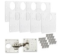 SOTECH 8 x Paumelles de réparation en acier inoxydable 90 x 90 x 0,53 mm, kit de réparation pour paumelles à boîtier de Ø35 mm, charnière d'armoire à boîtier