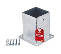 SOTECH Ancrage de sol à visser carré 100 x 100 mm, hauteur 152 mm, acier galvanisé à chaud, support de poteau pour bois carré - optimal pour jardin ou terrasse