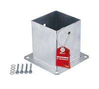 SOTECH Ancrage de sol à visser carré 120 x 120 mm, hauteur 152 mm, acier galvanisé à chaud, support de clôture en bois pour bois carré - optimal pour jardin ou terrasse