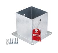 SOTECH Ancrage de sol à visser carré 140 x 140 mm, hauteur 152 mm, acier galvanisé à chaud, douille de sol pour bois carré - optimal pour jardin ou terrasse