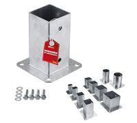 SOTECH Ancrage de sol à visser carré (50 à 140 mm) 70 x 70 mm, 152 mm de hauteur, acier galvanisé à chaud, ancrage à visser pour bois carré - optimal pour jardin ou terrasse