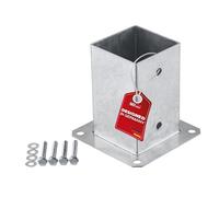 SOTECH Ancrage de sol à visser carré 90 x 90 mm, hauteur 152 mm, acier galvanisé à chaud, support de poteau en bois pour bois carré - optimal pour jardin ou terrasse