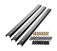 SOTECH Barre d'arête 3 pièces en forme de U en acier noir 60 x 4 x 2 cm pour plateaux de table/avec vis de fixation et manchons à visser Profilé de renfort, profilé en U