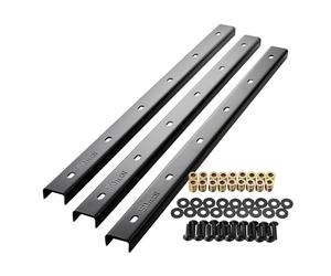 SOTECH Barre d'arête 3 pièces en forme de U en acier noir 60 x 4 x 2 cm pour plateaux de table/avec vis de fixation et manchons à visser Profilé de renfort, profilé en U