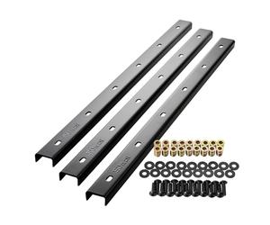 SOTECH Barre d'arête 3 pièces en forme de U en acier noir 80 x 4 x 2 cm pour plateaux de table/vis de fixation et manchons à visser inclus Profilé de renfort, profilé en U