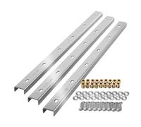 SOTECH Barres d'arête 3 pièces en forme de U en acier inoxydable véritable 80 x 4 x 2 cm pour plateaux de table/vis de fixation et manchons à visser inclus profilé en U