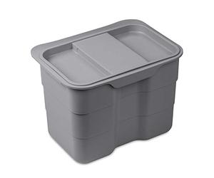 SOTECH BIKI Poubelles Déchets Gris 4,2 L avec Couvercle Collecteur Déchets