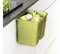 SOTECH BIKI Poubelles Déchets Verts 4,2 L vert avec Couvercle Collecteur | Déchets à Accrocher Corbeille Poubelle de Table