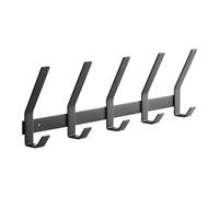 SOTECH Blackline ALBA (grand) Barre à crochets 450 mm avec 5 crochets revêtement époxy noir Portemanteau