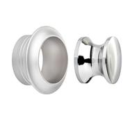 SOTECH Bouton-poussoir Push-Lock Ø 23 mm aspect inox y compris rosace pour épaisseur de porte de 16 mm, bouton-poussoir adapté à la serrure à espagnolette