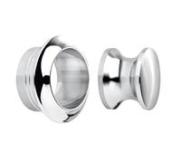 SOTECH Bouton-poussoir Push-Lock Ø 23 mm chrome poli avec rosace pour épaisseur de porte de 16 mm, bouton-poussoir adapté aux serrures à espagnolette