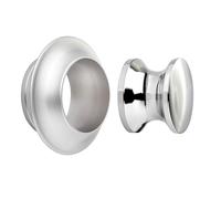 SOTECH Bouton-poussoir Push-Lock Ø 23 mm inox poli avec rosace pour épaisseur de porte de 13 mm, bouton de meuble adapté à la serrure à espagnolette