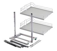 SOTECH DISPENSA Junior III tiroir Coulissant Pharmacie Gris argenté pour Largeur de Corps 400 mm, avec tablettes, Rail Gris argenté et Fond en Bois Gris